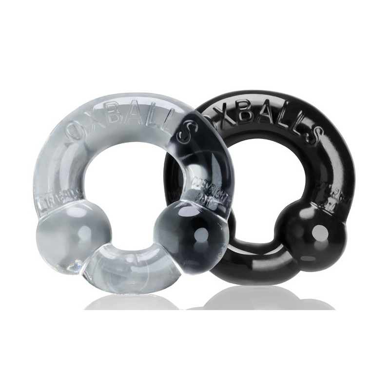 Oxballs Oxballs ULTRABALLS 2 Pack Cockring Black-Clear